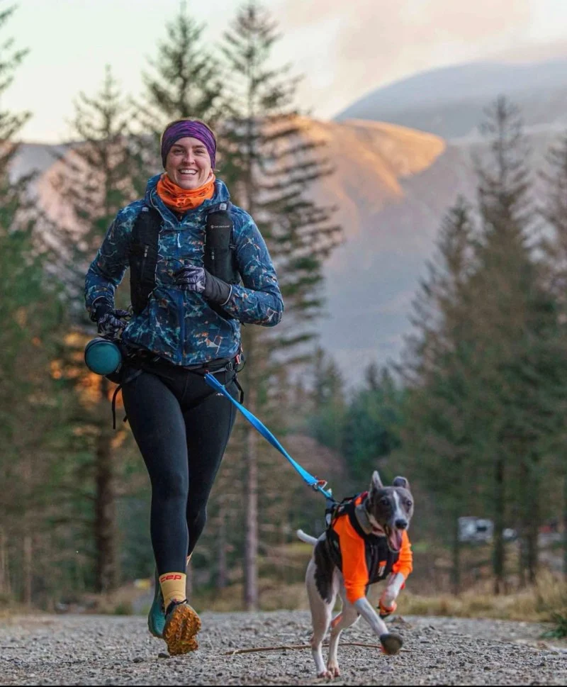 Claire with her whippets