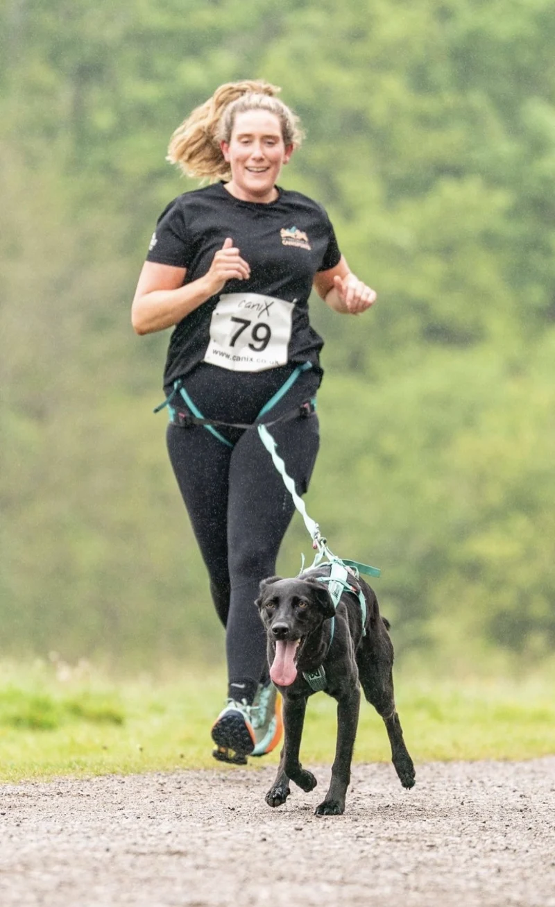Lorna running with her dog